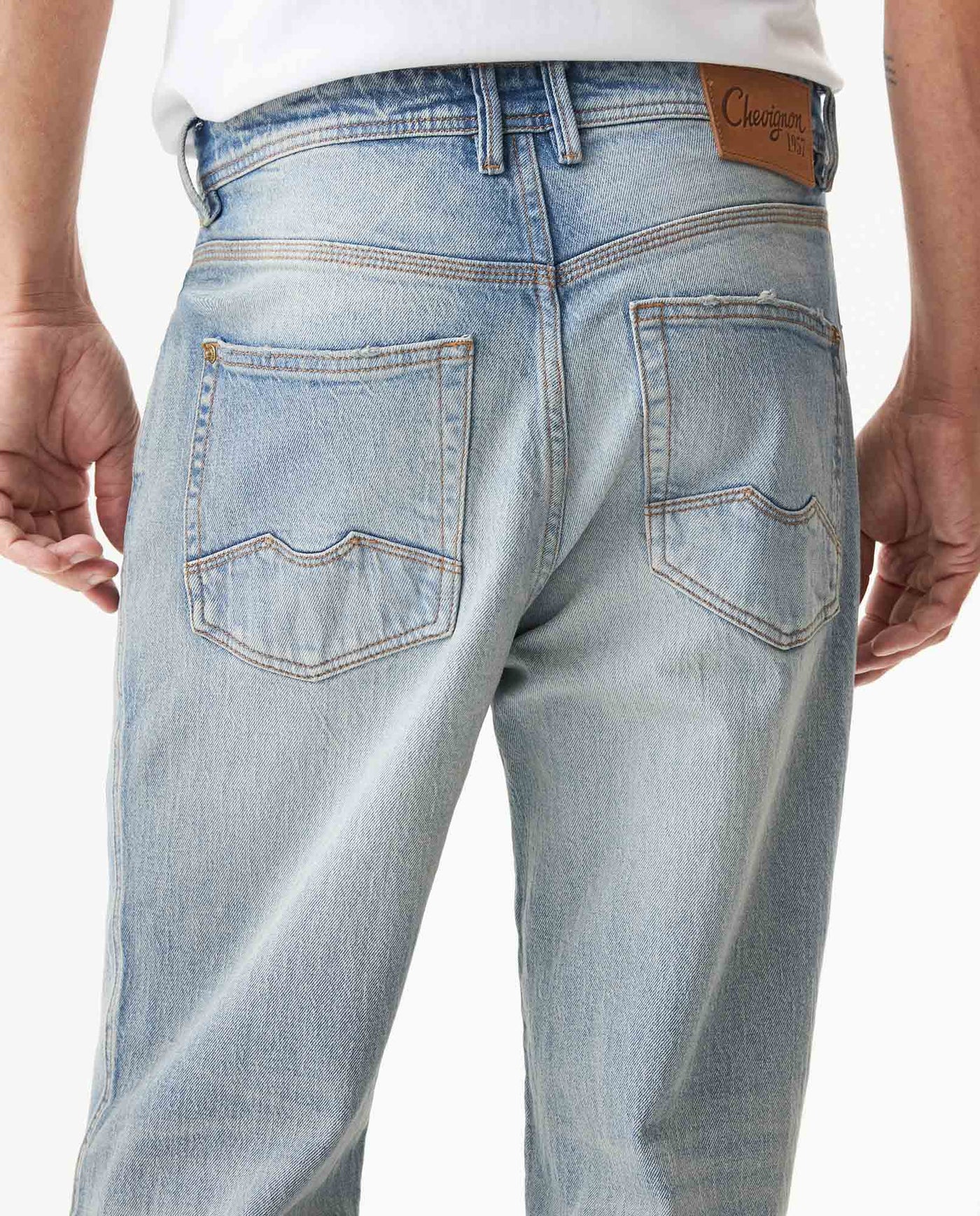 Men's Rider Super Slim Fit Light Wash Jeans in Cotton, Coastline 339G050 - 5