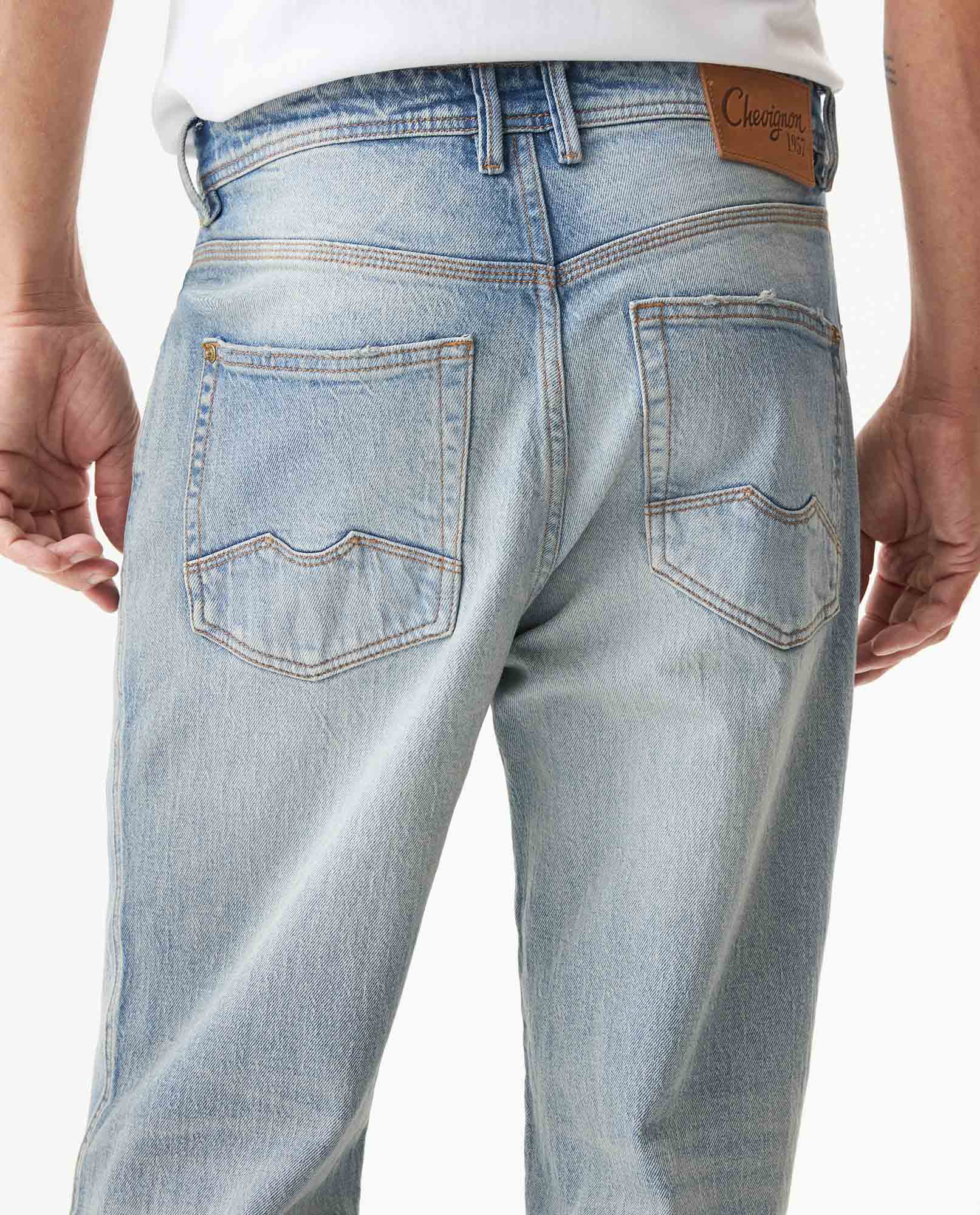 Men's Rider Super Slim Fit Light Wash Jeans in Cotton, Coastline 339G050 - 5