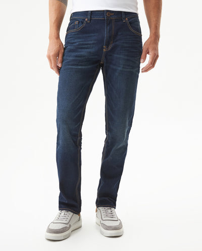 Men's Morrison Straight Ultra Dark Wash Jeans in Cotton-Polyester Blend Lighthouse