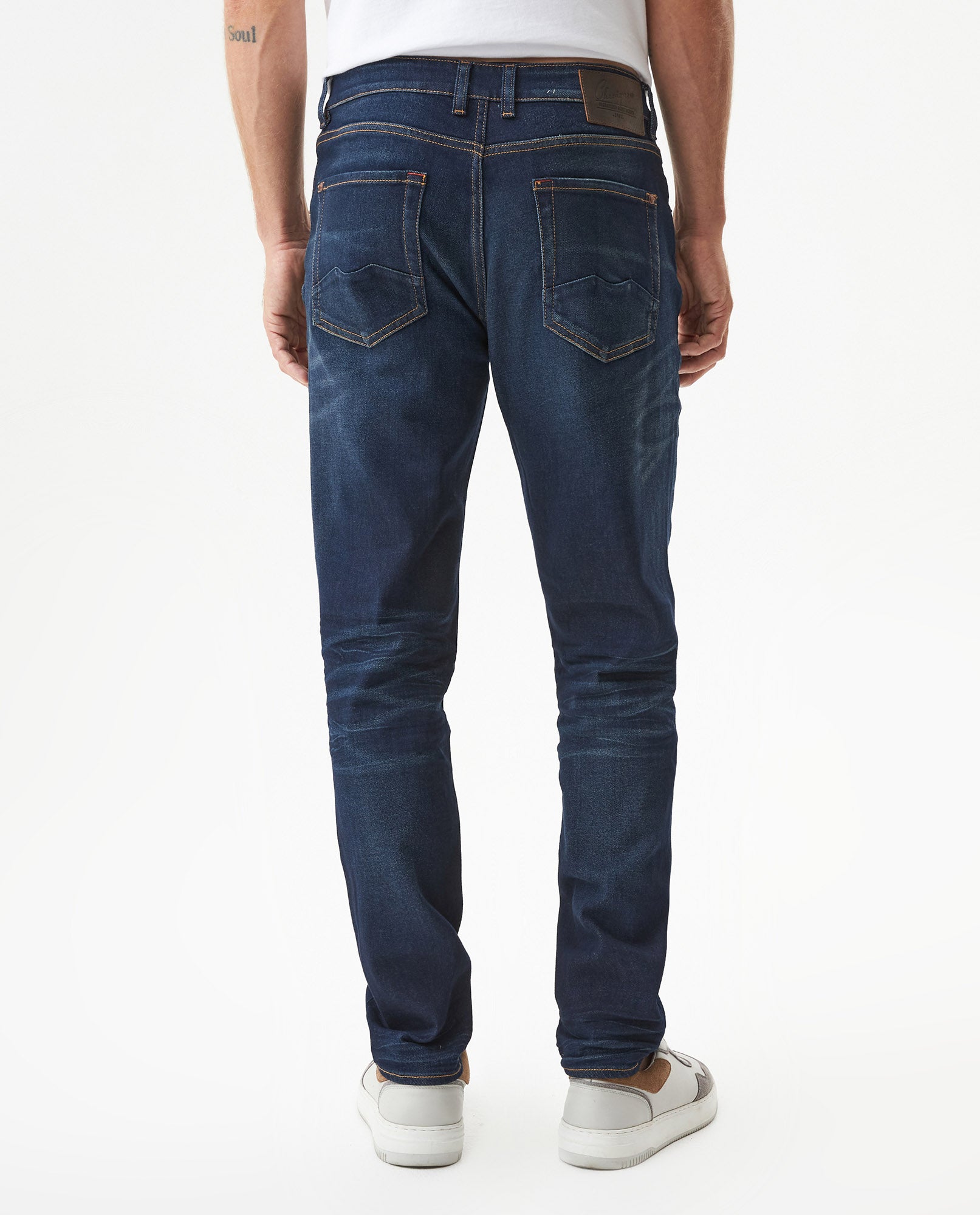 Men's Morrison Straight Ultra Dark Wash Jeans in Cotton-Polyester Blend, Lighthouse - 5