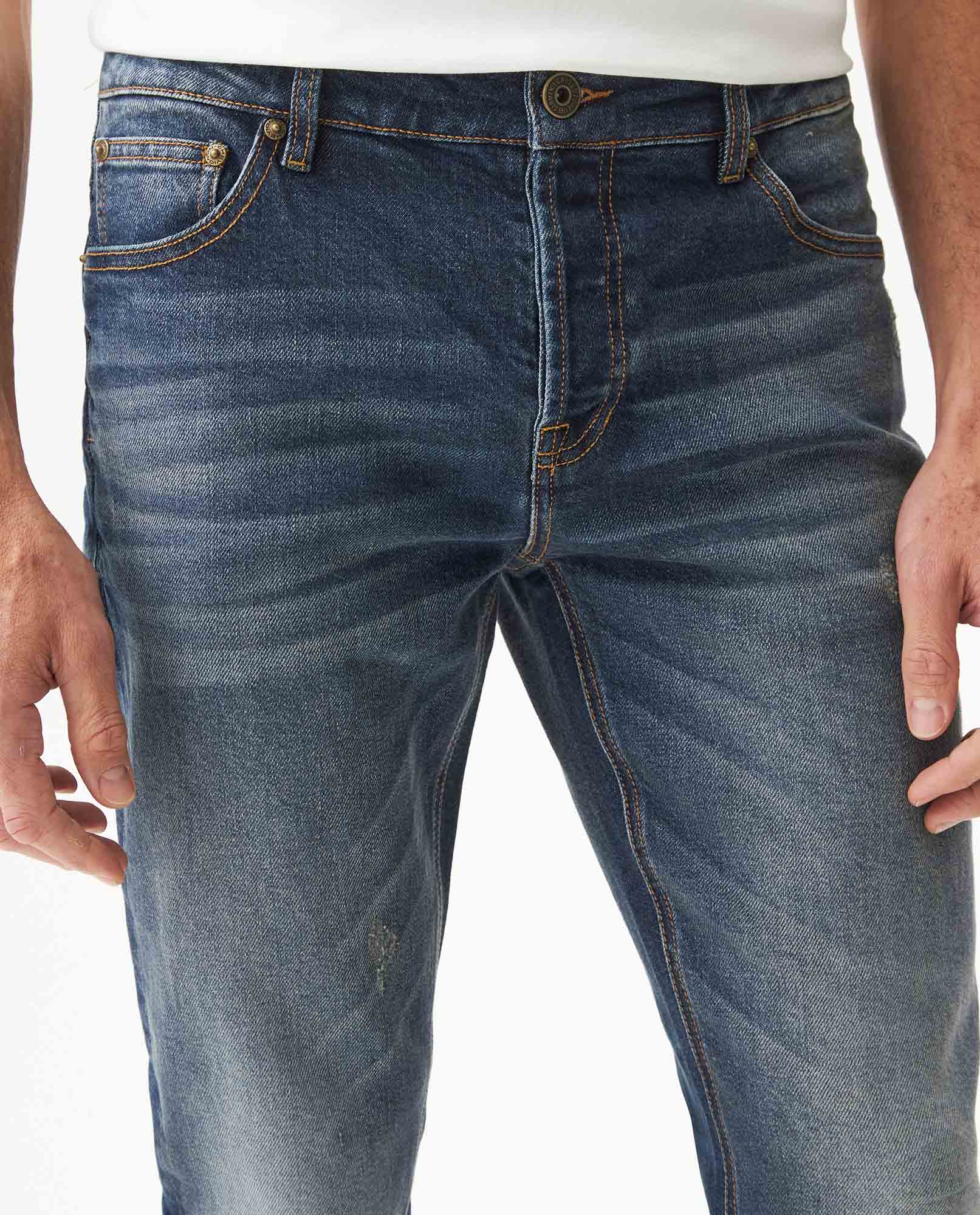 Men's Rider Dark Wash Super Slim Jeans in Cotton-Polyester Blend, Celebration - 4