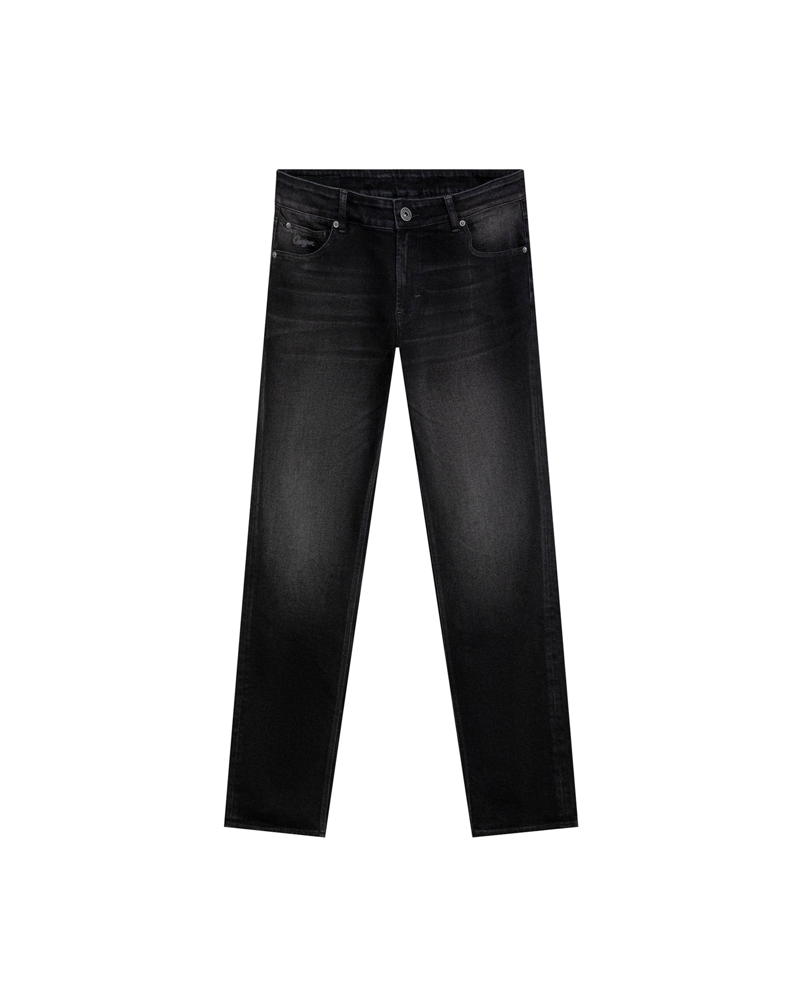 Men's Morrison Straight Black Wash Jeans in Cotton-Polyester Blend, Coordinates - 1
