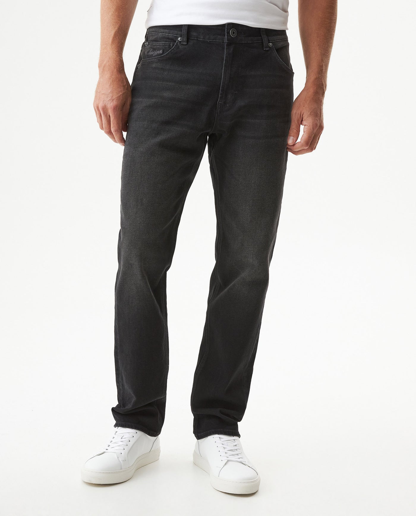 Men's Morrison Straight Black Wash Jeans in Cotton-Polyester Blend, Coordinates - 2
