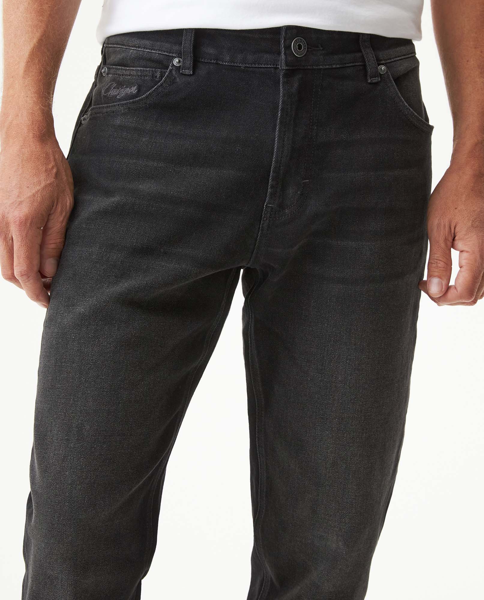 Men's Morrison Straight Black Wash Jeans in Cotton-Polyester Blend, Coordinates - 4