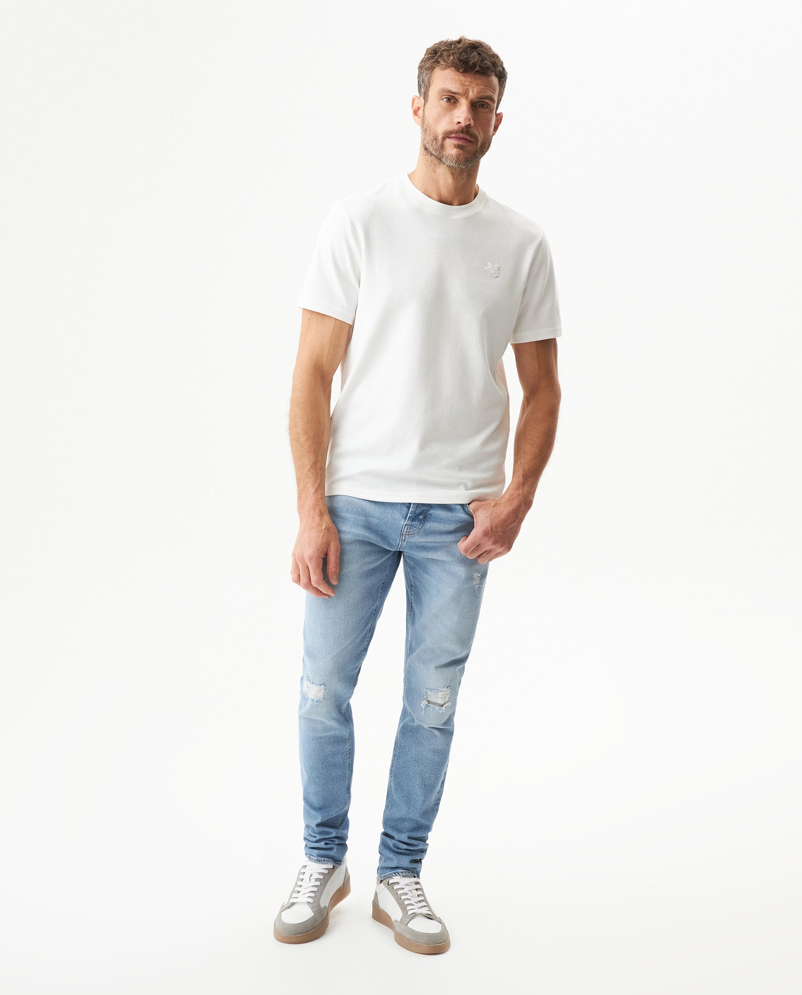 Men's Rider 5-Pocket Medium Wash Skinny Fit Jeans in Recycled Cotton Blend, Waypoint - 3