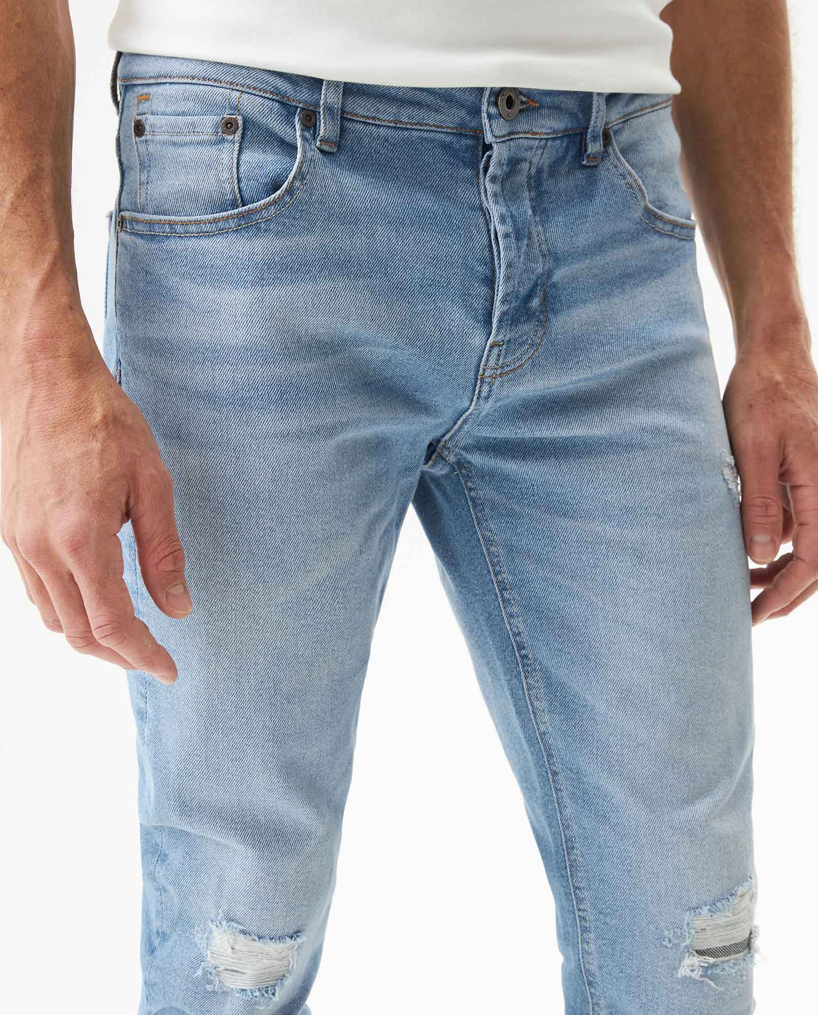 Men's Rider 5-Pocket Medium Wash Skinny Fit Jeans in Recycled Cotton Blend, Waypoint - 4