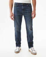 Men's Morrison Straight Ultra Dark Jeans in Cotton-Polyester Blend, Seaport 339G450 - 1