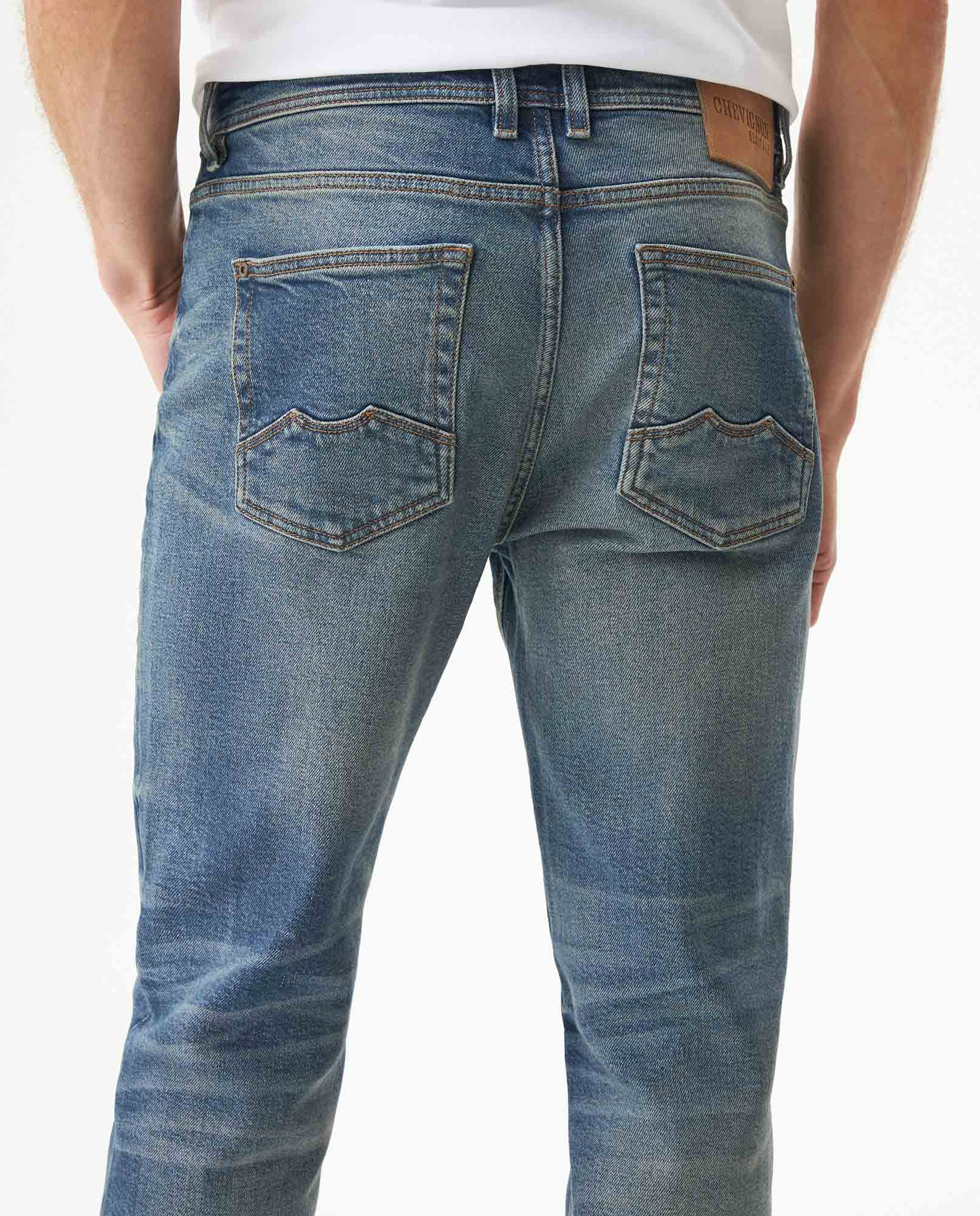 Men's Morrison Slim Fit Medium Wash Jeans in Cotton-Polyester Blend, Radiant 339G451 - 6