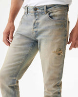 Men's Rider Super Slim Light Wash Jeans in Cotton-Polyester Blend, Boatyard 339G452 - 4