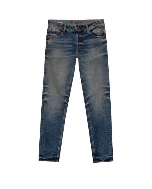 Men's Skinny Rider Dark Wash Jeans in Cotton-Polyester Blend, Sparkle 339G455 - 2