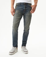 Men's Skinny Rider Dark Wash Jeans in Cotton-Polyester Blend, Sparkle 339G455 - 1