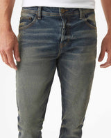Men's Skinny Rider Dark Wash Jeans in Cotton-Polyester Blend, Sparkle 339G455 - 4