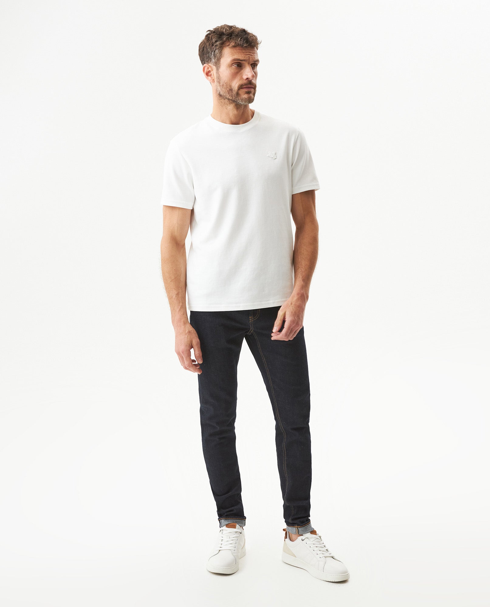Men's Skinny Rider Ultra Dark Jeans in Cotton, Jetty 339G456 - 3