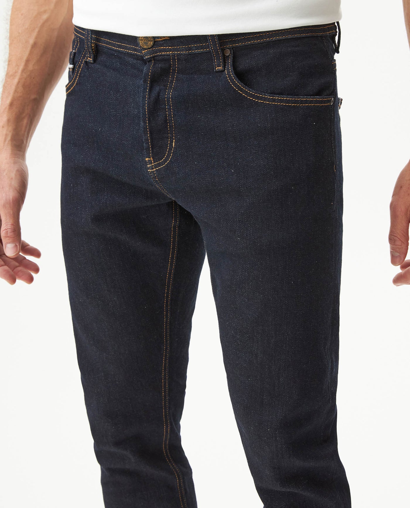 Men's Skinny Rider Ultra Dark Jeans in Cotton, Jetty 339G456 - 4