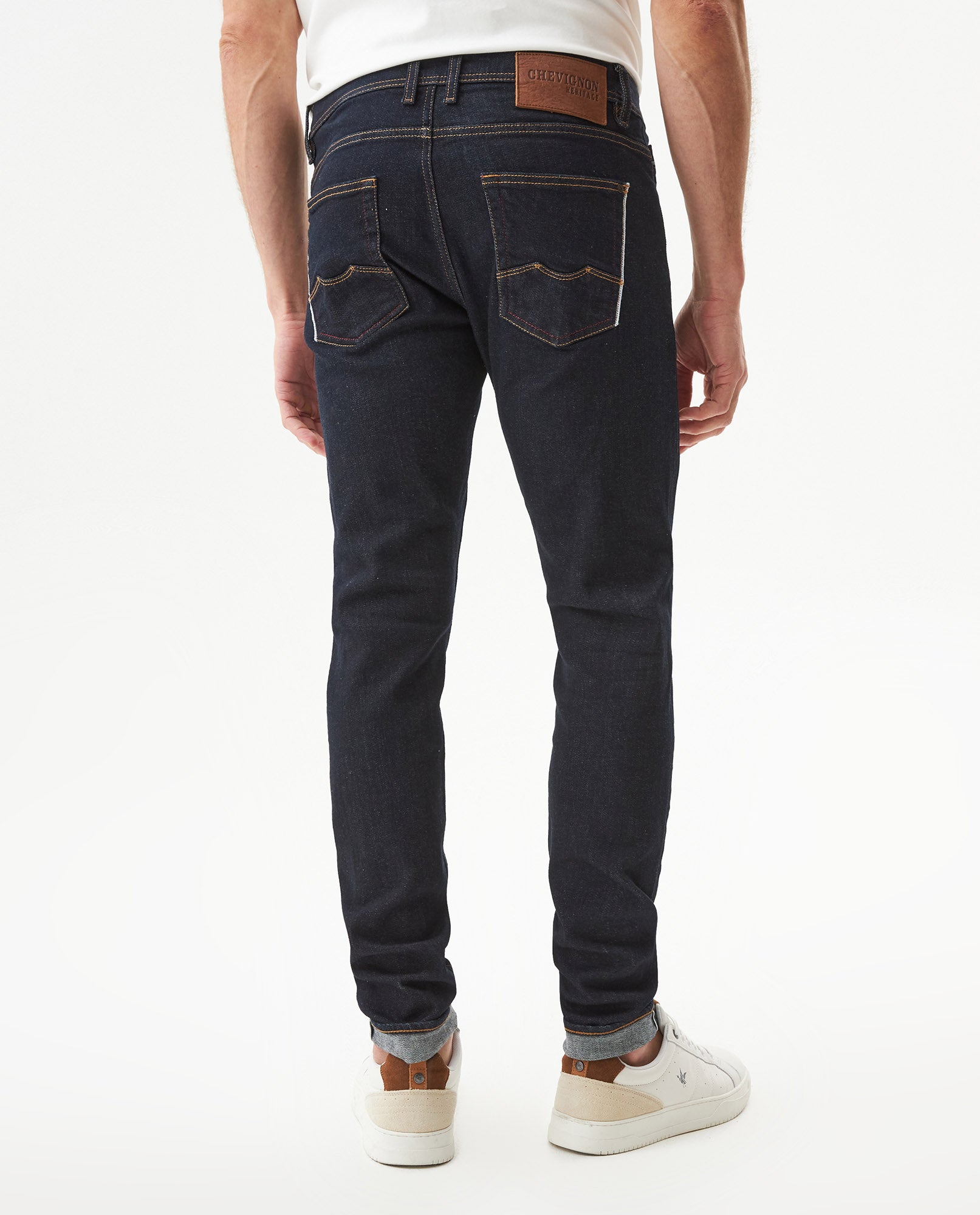 Men's Skinny Rider Ultra Dark Jeans in Cotton, Jetty 339G456 - 5