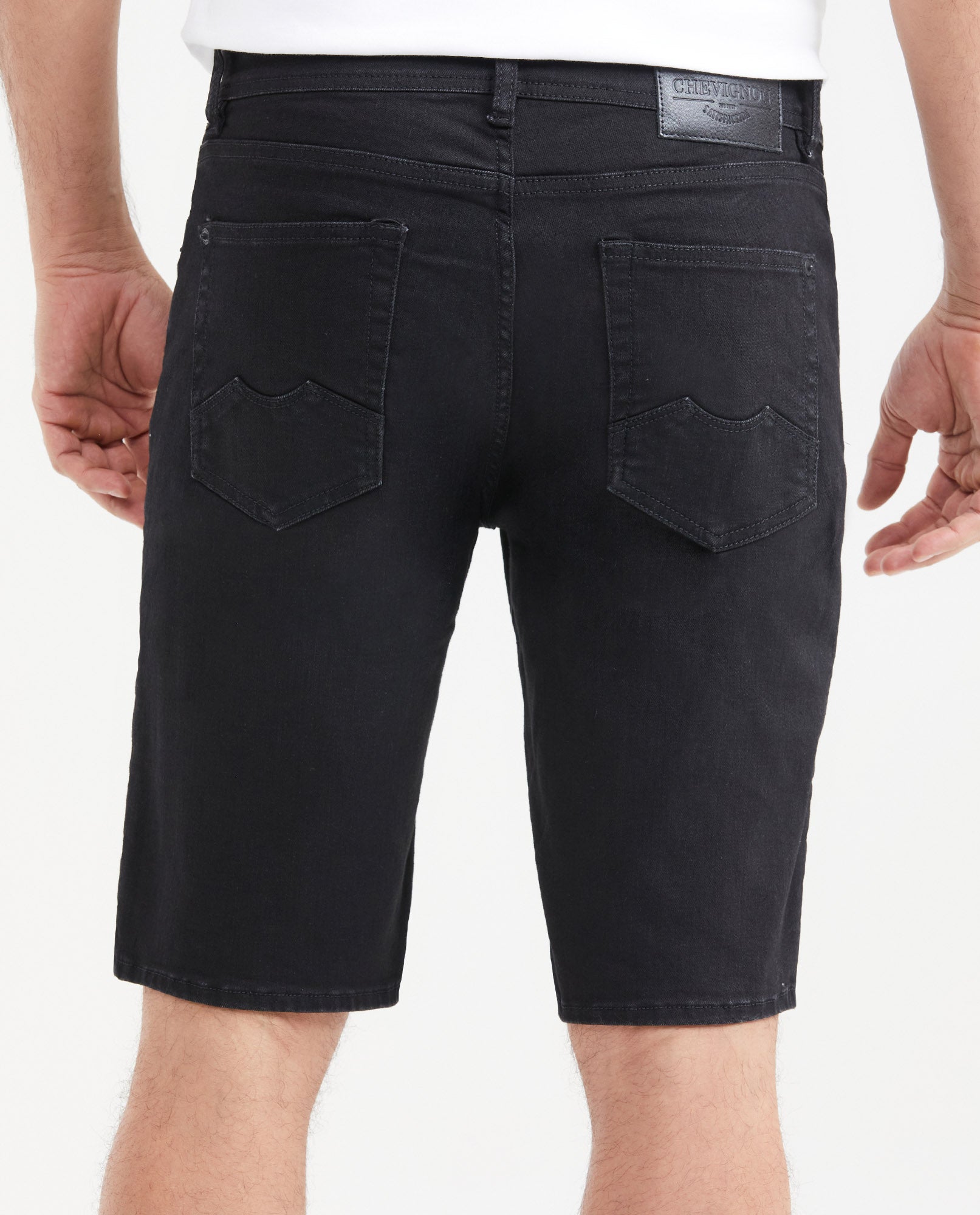 Men's Bermuda Shorts, Denim Straight Fit - Black Matte 351G003 - 3