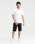 Men's Bermuda Shorts, Denim Straight Fit - Black Matte 351G003 - 5