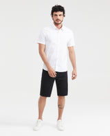 Men's Bermuda Shorts, Denim Straight Fit - Black Matte 351G003 - 5