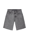 Mens Bermuda Shorts Mid Rise Gray Wash Maverick Mold Cotton Polyester Elastane Leather Waistband Badge - Gray 63_351H001_GRI145002_3