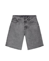 Mens Bermuda Shorts Mid Rise Gray Wash Maverick Mold Cotton Polyester Elastane Leather Waistband Badge - Gray 63_351H001_GRI145002_3