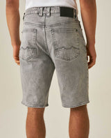 Mens Bermuda Shorts Mid Rise Gray Wash Maverick Mold Cotton Polyester Elastane Leather Waistband Badge - Gray 63_351H001_GRI145002_8