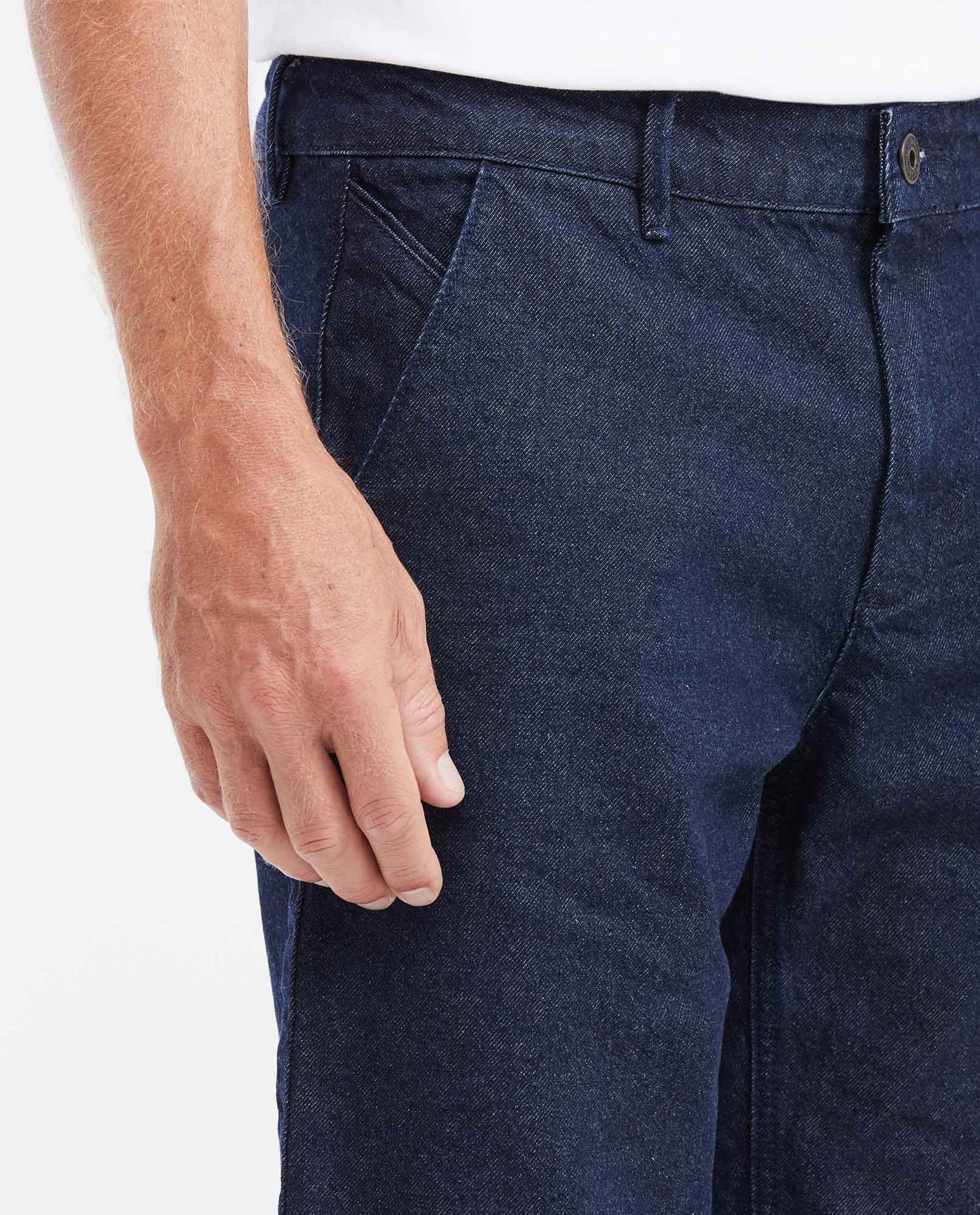 Men's Straight Fit Denim Bermuda Shorts in Dark Wash Non-Stretch Cotton 352G000 - 3