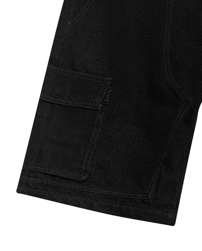 Men's Denim Shorts Cargo Type - Black - 6
