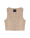 Womens Shirt Tank Slim Fit Cotton Elastane Raw Wash Coordinated Set Wide Crewneck - Raw 63_411H001_CRU130000_3