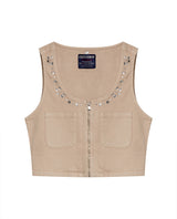 Womens Shirt Tank Slim Fit Cotton Elastane Raw Wash Coordinated Set Wide Crewneck - Raw 63_411H001_CRU130000_3