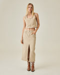 Womens Shirt Tank Slim Fit Cotton Elastane Raw Wash Coordinated Set Wide Crewneck - Raw 63_411H001_CRU130000_4
