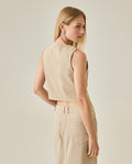 Womens Shirt Tank Slim Fit Cotton Elastane Raw Wash Coordinated Set Wide Crewneck - Raw 63_411H001_CRU130000_6