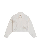 Womens Shirt Cropped Relaxed Fit Lightweight Cotton Denim Raw Wash Mothers - Raw 63_411H104_CRU134403_3