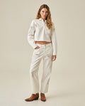 Womens Shirt Cropped Relaxed Fit Lightweight Cotton Denim Raw Wash Mothers - Raw 63_411H104_CRU134403_4