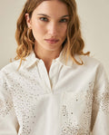 Womens Shirt Cropped Relaxed Fit Lightweight Cotton Denim Raw Wash Mothers - Raw 63_411H104_CRU134403_5