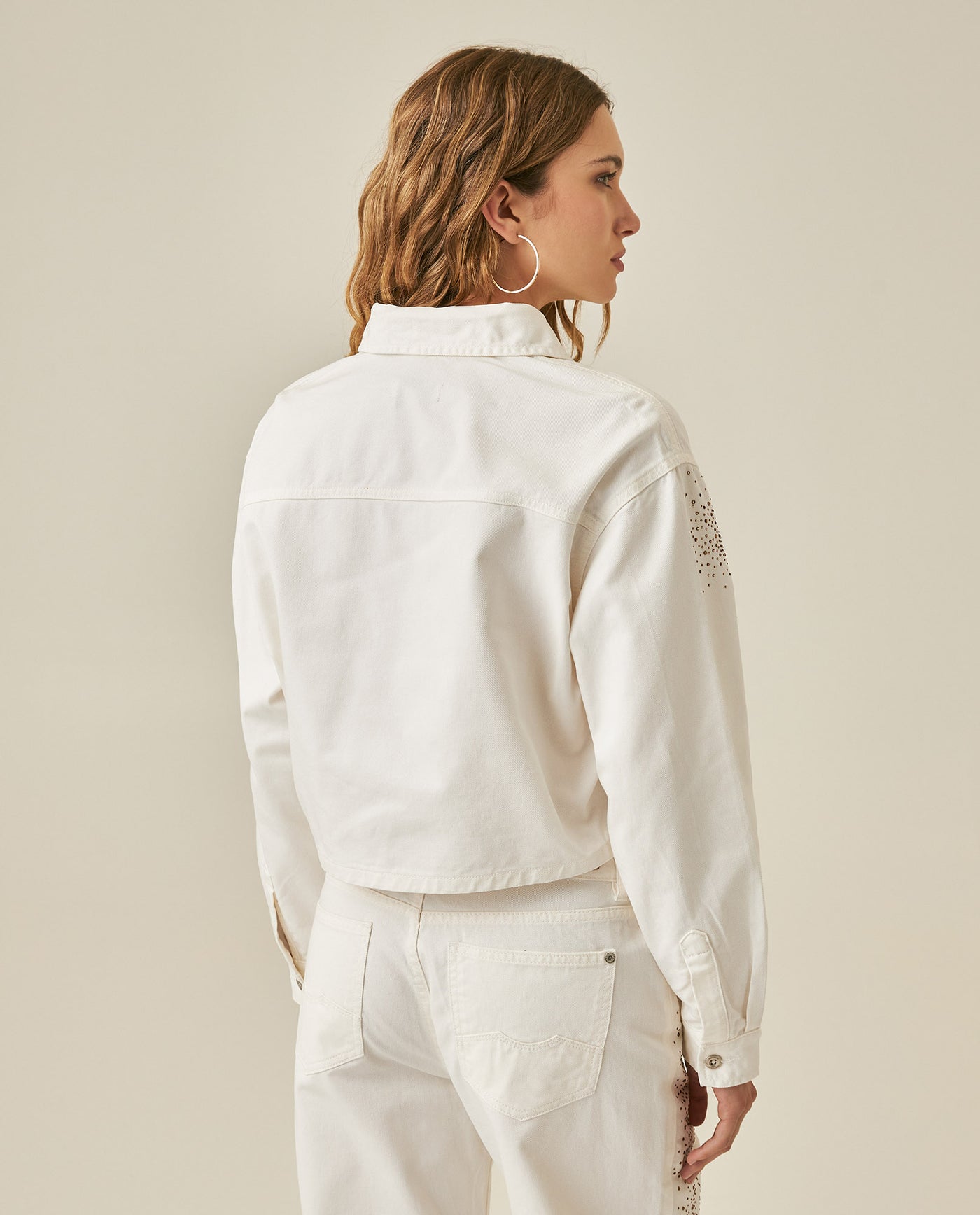 Womens Shirt Cropped Relaxed Fit Lightweight Cotton Denim Raw Wash Mothers - Raw 63_411H104_CRU134403_6