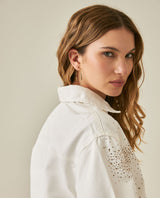 Womens Shirt Cropped Relaxed Fit Lightweight Cotton Denim Raw Wash Mothers - Raw 63_411H104_CRU134403_7