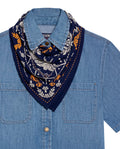 Women's Short Sleeve Denim Shirt with Bandana in Cotton 419G003 - 7