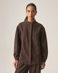 Women´s Relaxed Denim Blouse - Chocolate 63_419H000_CHO190913_3