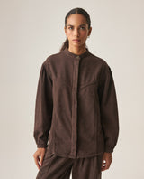 Women´s Relaxed Denim Blouse - Chocolate 63_419H000_CHO190913_3