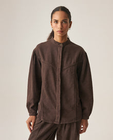 Women´s Relaxed Denim Blouse - Chocolate 63_419H000_CHO190913_3