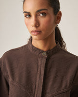 Women´s Relaxed Denim Blouse - Chocolate 63_419H000_CHO190913_5