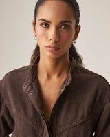 Women´s Relaxed Denim Blouse - Chocolate 63_419H000_CHO190913_6