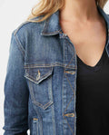 Women's Denim Jackets, Medium Wash - 2