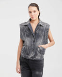 DENIM VEST IN GRAY