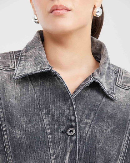 DENIM VEST IN GRAY