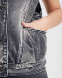 DENIM VEST IN GRAY