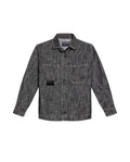 Womens Shirt Shacket Formal Silhouette Cotton Non-Stretch Gray Wash - Gray 63_421H000_GRI194305_3