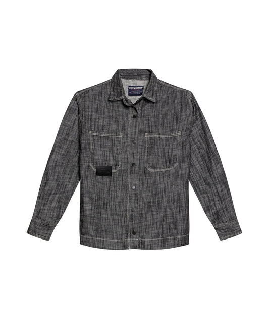 Womens Shirt Shacket Formal Silhouette Cotton Non-Stretch Gray Wash - Gray 63_421H000_GRI194305_3