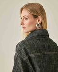 Womens Shirt Shacket Formal Silhouette Cotton Non-Stretch Gray Wash - Gray 63_421H000_GRI194305_7