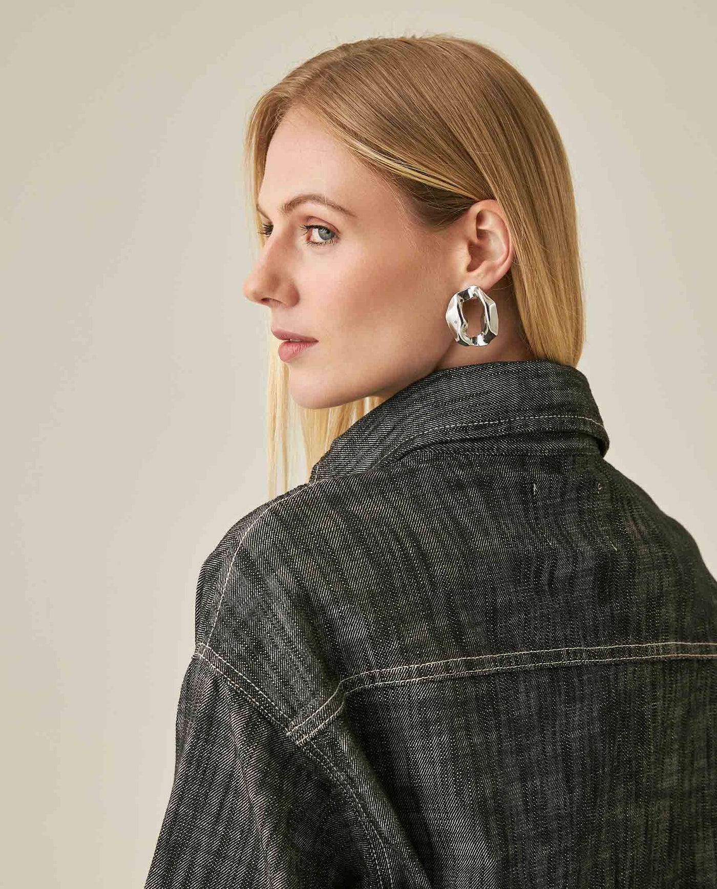Womens Shirt Shacket Formal Silhouette Cotton Non-Stretch Gray Wash - Gray 63_421H000_GRI194305_7